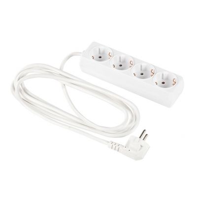 Przedłużacz listwa sieciowa zasilająca 4 gniazda 3x1mm2 biały 5mb ELCAN (PM-BW-4G-50)